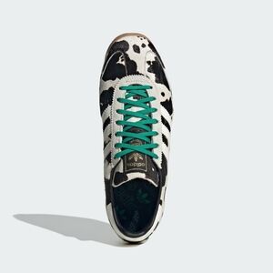 Adidas Cow Print Sneakers with Green Laces
